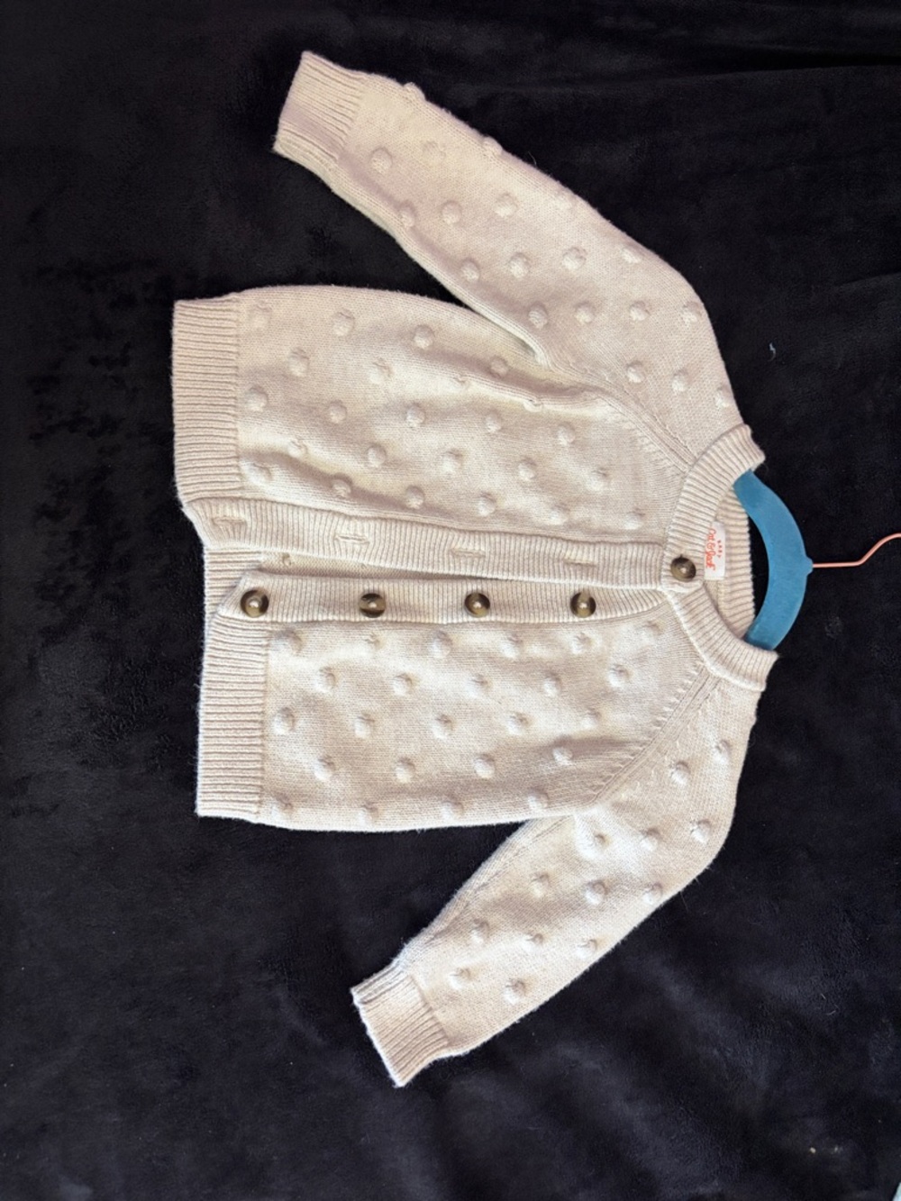 Cat & Jack Cream Bobble Knit Cardigan